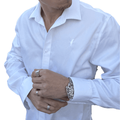 Promise State Signature Button-Up White on White