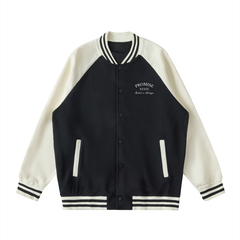 Black and white varsity jacket with 'Promise State' text on a white background
Item Number:RQ0006
Gender:Unisex
Model:Loose
Fabric:Main Fabric: 61.9% cotton, 38.1% polyester; Contrast Fabric: 100% polyester
Fabric Weight:11.2 oz/yd² (380 g/m²)
Fabric Thickness:Moderate
Care Instructions:Machine wash at 30°C (gentle cycle); Do not bleach; Tumble dry low; Iron at low temperature, avoid ironing on print; Do not dry clean
Features:Basics, Casual, Preppy, Sporty, Street, Daily Casual, Outdoor, Running, School,