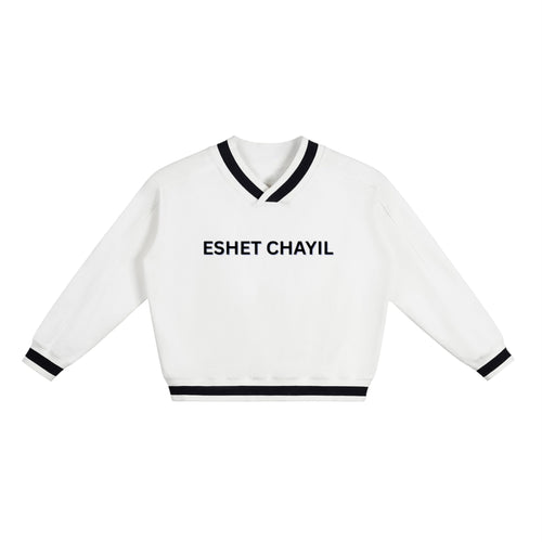 V-neck Collared Sweatshirt