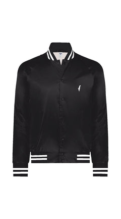 Satin Baseball Striped Jacket