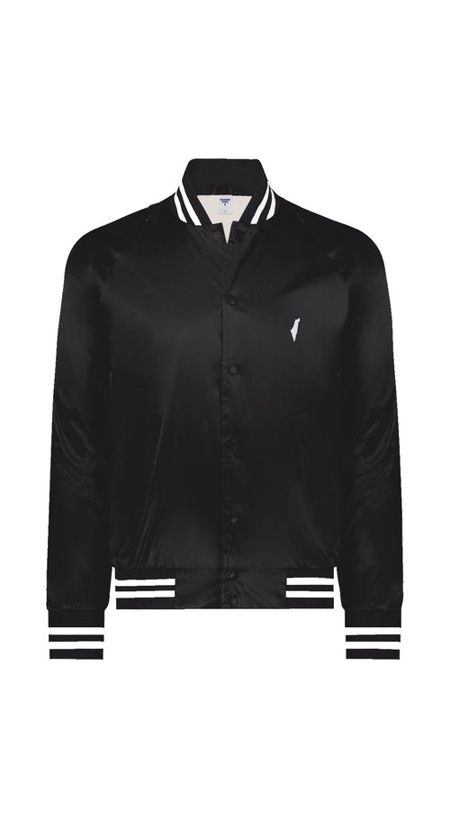 Satin Baseball Striped Jacket