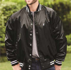 Satin Baseball Striped Jacket