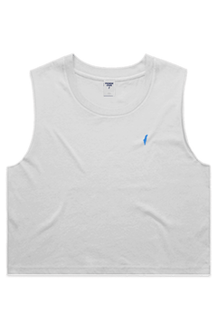 Israel blue and white sleeveless crop top